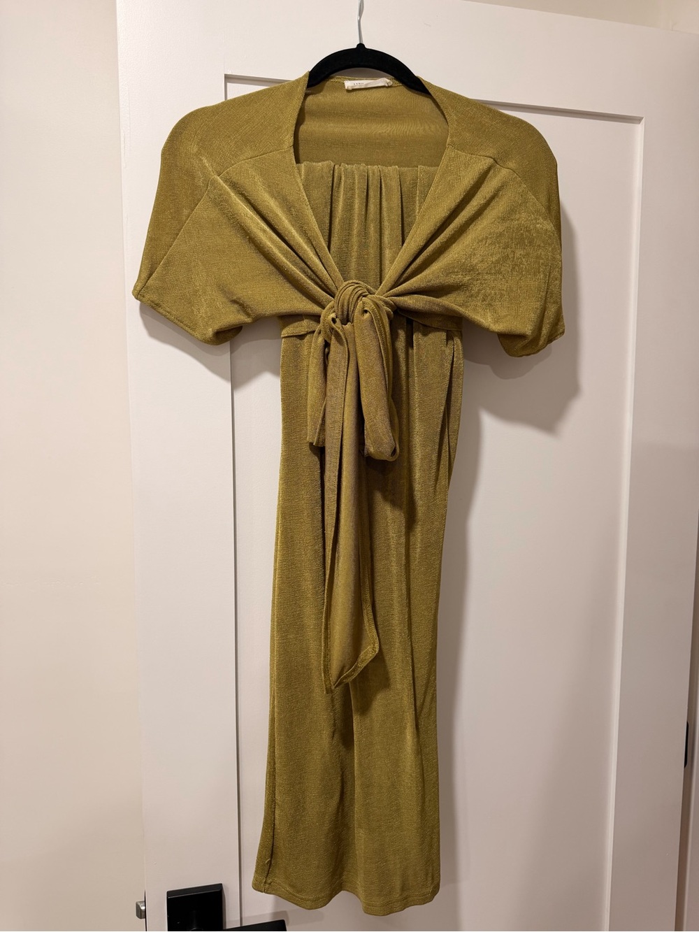 12th Tribe Olive Green Tie-Front Top With Pants (2 Piece)